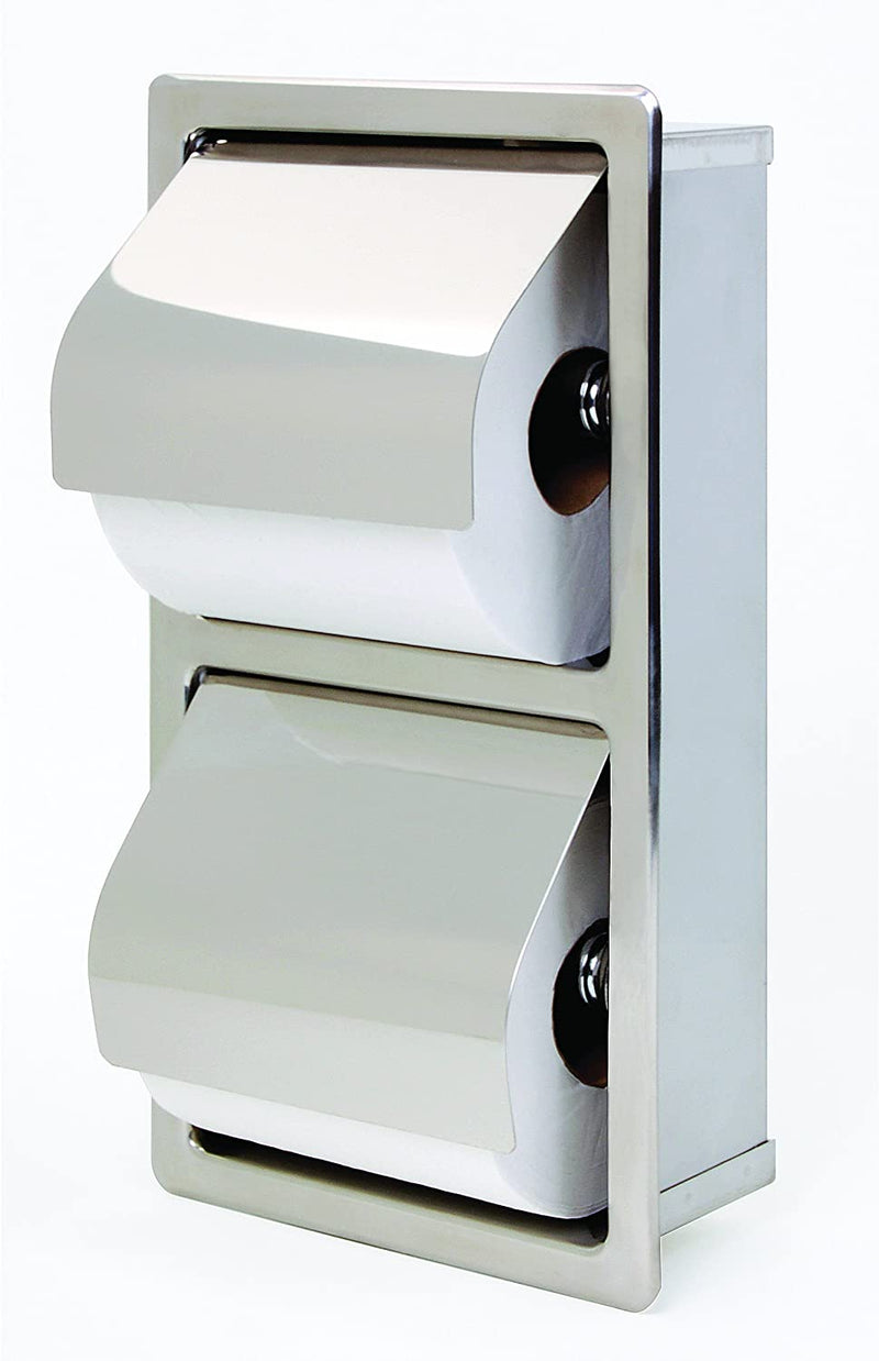 Bradley 5127-000000 - Recessed Hinged Hood Stacking Rolls Toilet Paper Dispenser