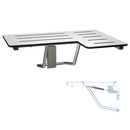 ASI-8206-SC-L - Folding Shower Seat  - SOFT CLOSE w/ Gas Struts - L-Shaped, Left Hand, ADA - Solid Phenolic, White - NEW