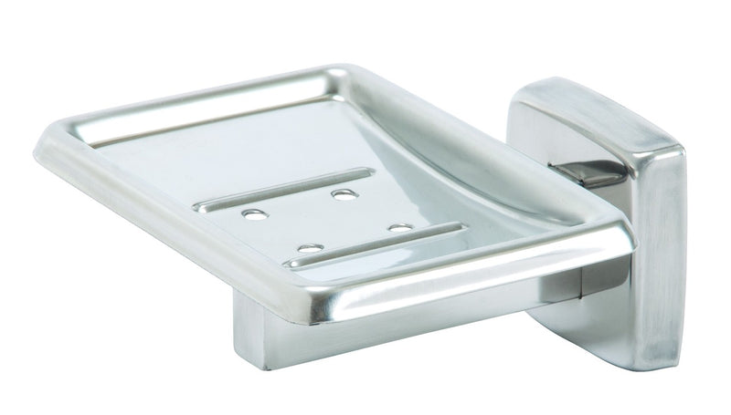 Bradley 9015-000000 - Surface Mount Soap Dish with Drain Holes - Bright Polish Stainless Steel