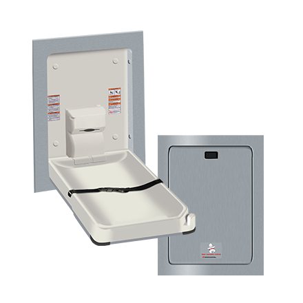 ASI-9017 - Baby Changing Station -  Vertical - Stainless Steel - Recessed