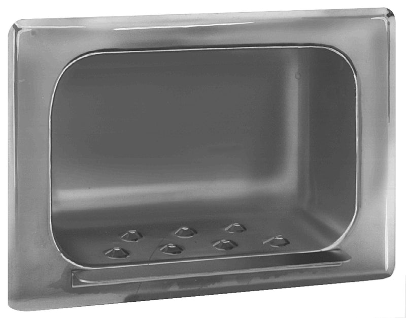 Bradley 9403-000000 - Recessed Soap Dish with Wall Clamp - Satin Stainless Steel