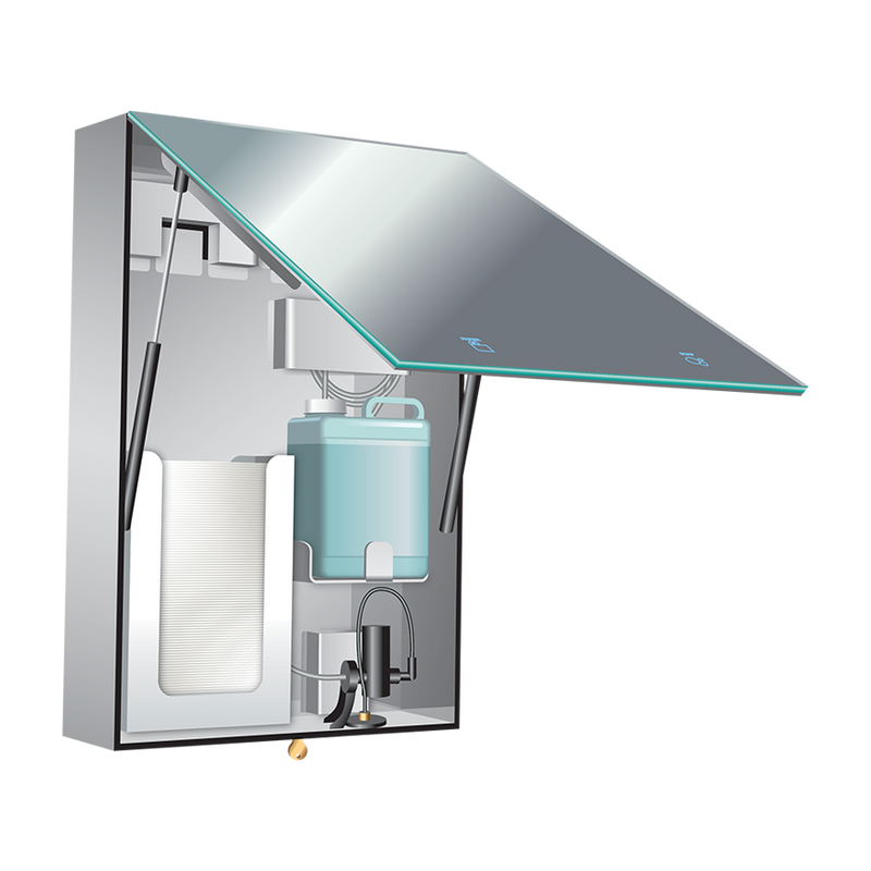 ASI-0663-T - Velare™ BTM System - Stainless Steel Cabinet w/ Frameless Mirror, Foam Soap Dispenser and Paper Towel Dispenser - Surface Mounted