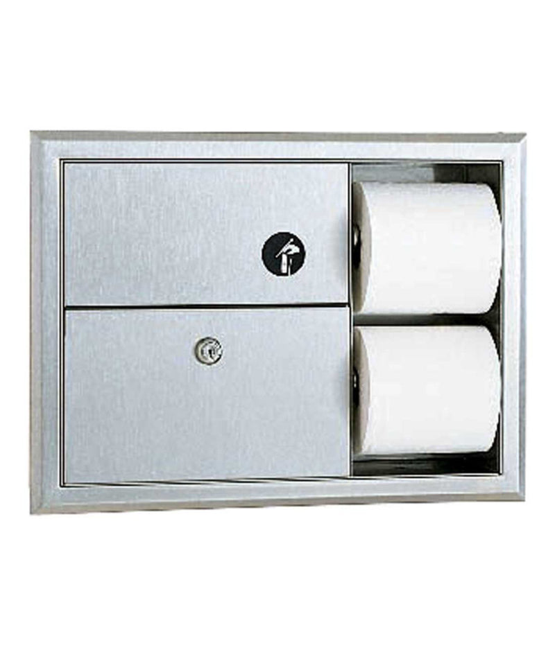 Bobrick B-3094 - ClassicSeries® Recessed Sanitary Napkin Disposal and Toilet Tissue Dispenser