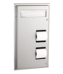 Bobrick B-347 - ClassicSeries® Partition Mounted Seat-Cover Dispenser and Toilet Tissue Dispenser