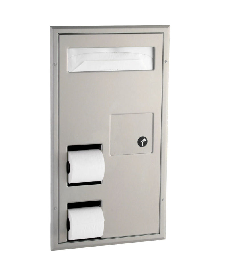 Bobrick B-3571 - ClassicSeries® Seat-Cover Dispenser, Sanitary Napkin Disposal and Toilet Tissue Dispenser