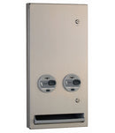 Bobrick B-370634 25 - TrimLineSeries® Semi-Recessed Napkin / Tampon Vendor, 25-Cent Operation