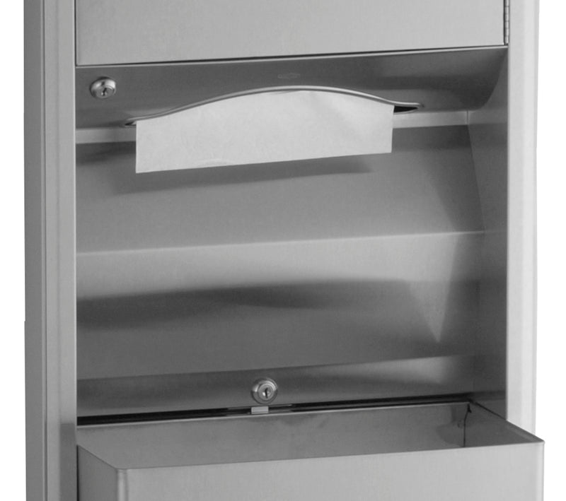 Bobrick B-3942 - ClassicSeries® Semi-Recessed Convertible Paper Towel Dispenser/Waste Receptacle