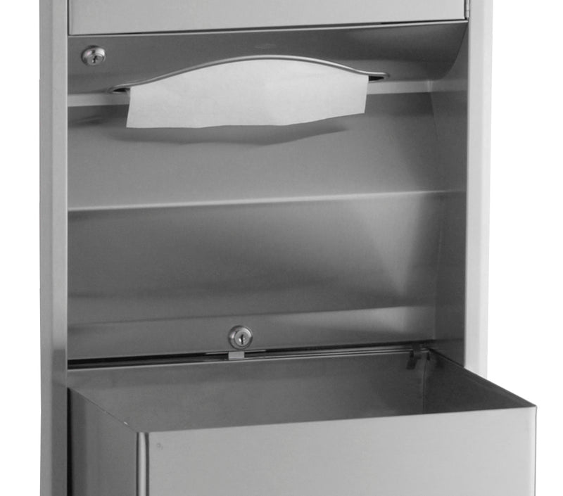 Bobrick B-3947 - ClassicSeries® Recessed Convertible Paper Towel Dispenser/Waste Receptacle