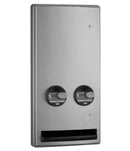 Bobrick B-47064 25 - ConturaSeries® Semi-Recessed Napkin / Tampon Vendor, 25-Cent Operation
