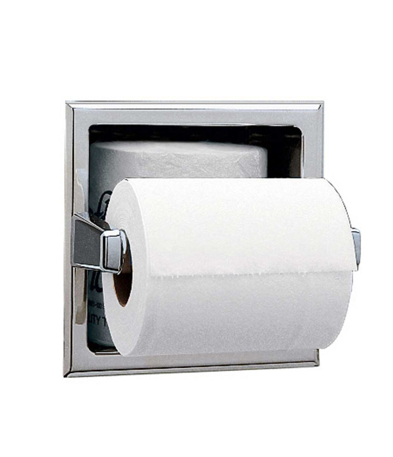 Bobrick B-6637 - Recessed Toilet Tissue Dispenser with Storage for Extra Roll