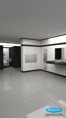 Bobrick B-38030 - TrimLineSeries® Recessed Paper Towel Dispenser/Automatic Hand Dryer/Waste Bin (3-in-1 Unit)