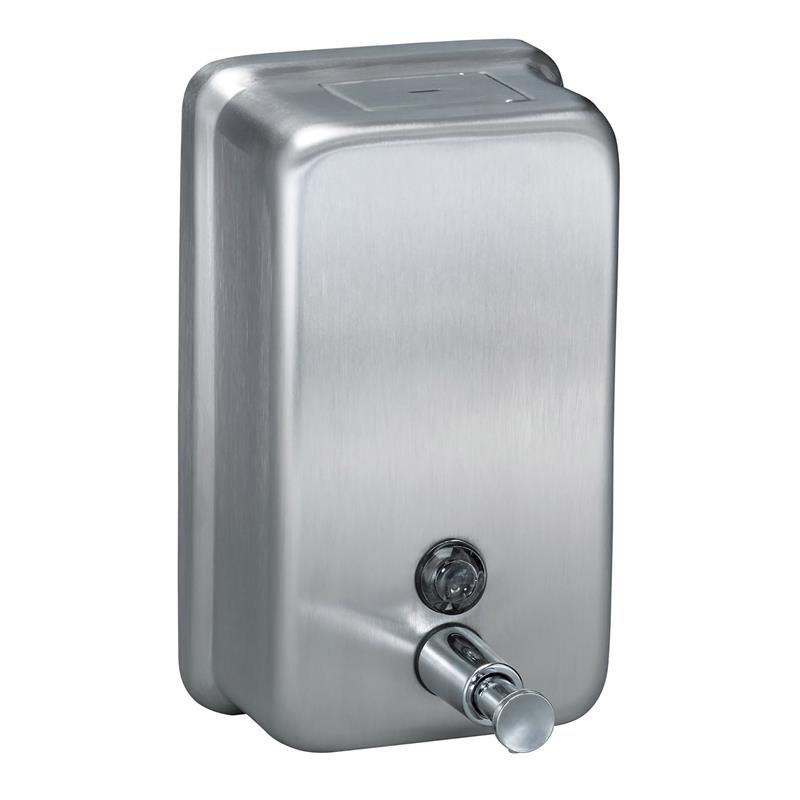Bradley 6562-000000 - Wall Mounted Push Valve Liquid Soap Dispenser, 40 oz - Satin Finish