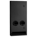 Bobrick B-370634 25 - Matte Black TrimLineSeries™ Semi-Recessed Napkin / Tampon Vendor, 25-Cent Operation