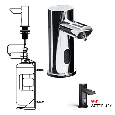 ASI-0394-6-1AC - EZ Fill™ - Individual, STAND-ALONE FOAM Soap Dispenser w/ 1 L Bottle - 6 Pack SKU³ - POLISHED FINISH