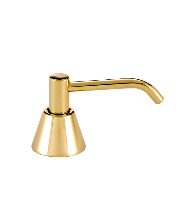 Gamco-G-64LB-US-3 -Basin-Mounted Polished Brass Soap Dispenser with All-Purpose Valve, 4" Spout