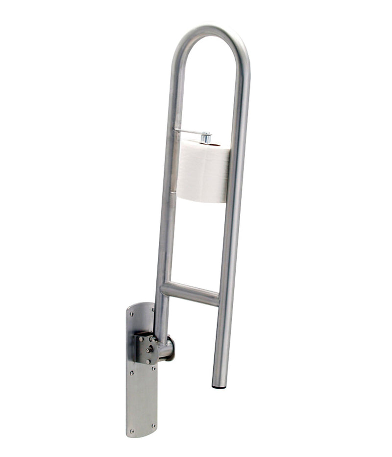 Gamco-125-SWING-UP-TPH -Swing Up Grab Bar with Integral Toilet Paper Holder