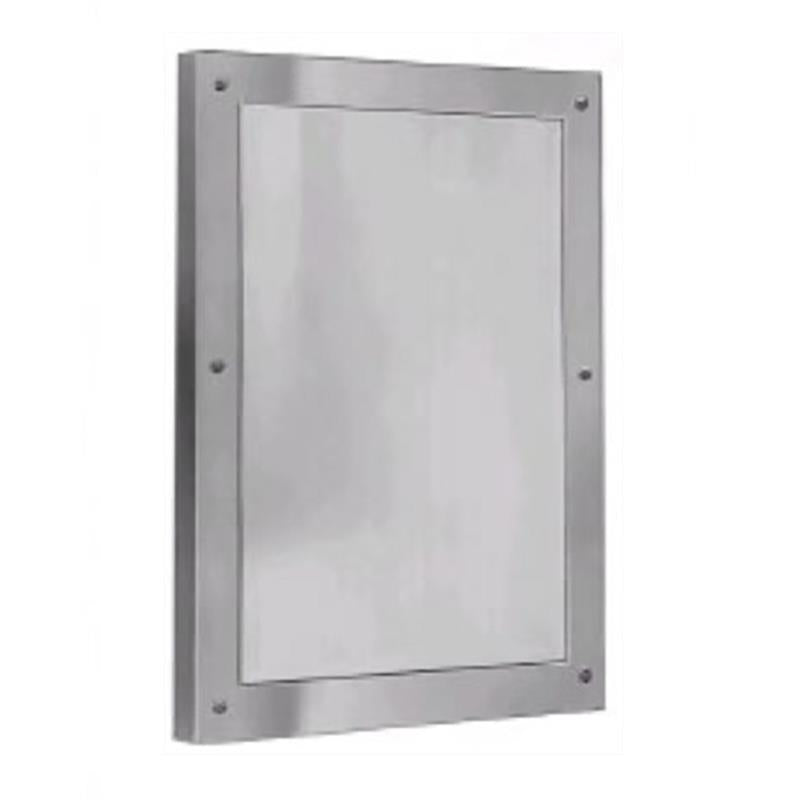 Bradley SA03-000001 - Framed Wall Mirror, Stainless Steel, Front-Mounted, 12x16