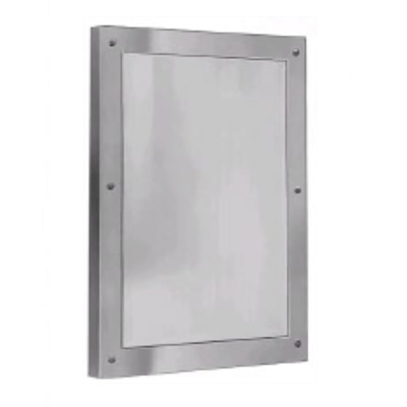 Bradley SA03-000002 - Framed Wall Mirror, Stainless Steel, Front-Mounted, 12x16