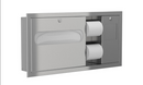 Bradley 5961-000000 - Recessed Seat Cover Dispenser/Dual Roll Tissue Dispenser w/ Waste Receptacle Right