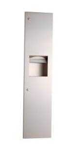 Gamco-TW-9F -Coverall Semi-Recessed Towel Dispenser and Waste Receptacle Combination