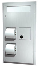 ASI-0481-R - Toilet Seat Cover & Toilet Tissue Dispenser with Sanitary Napkin Disposal - Dual Access - Partition Mounted