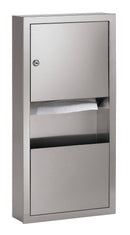 Bradley 2291-000000 - Recessed Paper Towel Dispenser and Waste Receptacle Combination Unit, 2 Gal