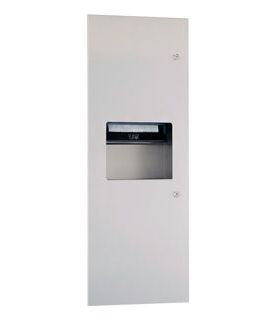 Gamco-TW-12RPF -Semi-Recessed Towel Dispenser and Waste Receptacle Combination